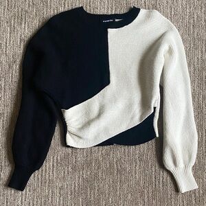 Colorblock Black and White Express Knit Sweater